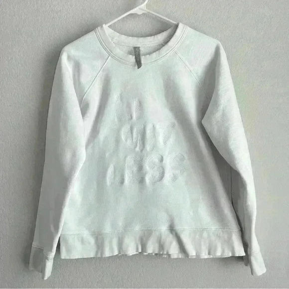 Athleta White Limitless Graphic Crew Sweater Size Medium - Picture 6 of 9